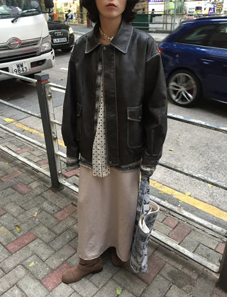 Satin long skirt