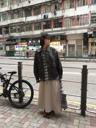 Satin long skirt