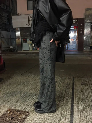 Bootcut elastic waist pants