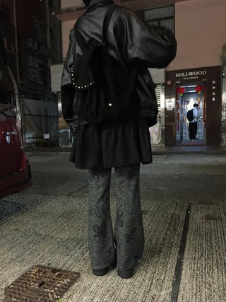 Bootcut elastic waist pants