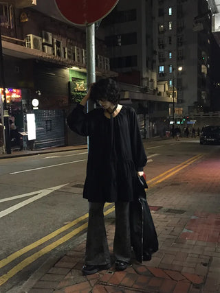 Bootcut elastic waist pants