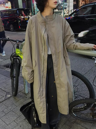 Oversized long military jacket
