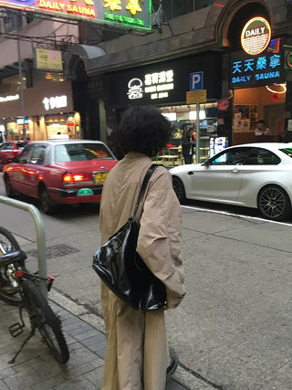 Oversized long military jacket