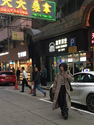 Oversized long military jacket