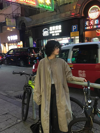 Oversized long military jacket