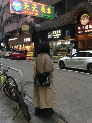 Oversized long military jacket