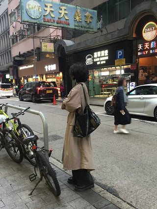 Oversized long military jacket