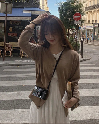 Loose-fit round cardigan