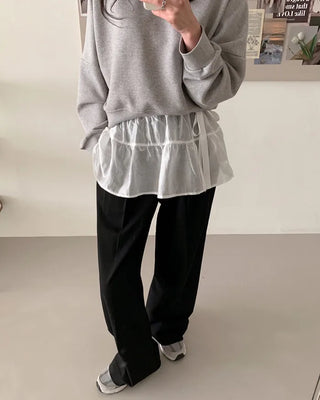 (2 colors) Ribbon Layered Wrap Skirt