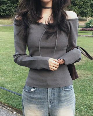 2-Way Tie Halter Neck Slim Knit