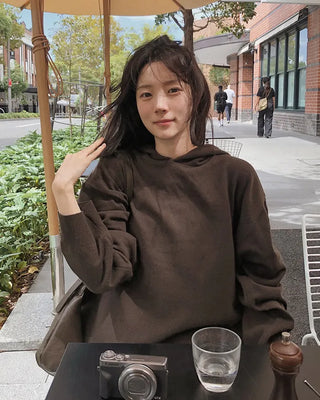 Loose-fit hooded knit