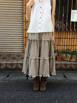 Checked tiered skirt