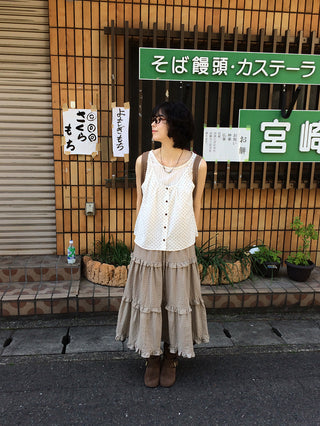 Checked tiered skirt