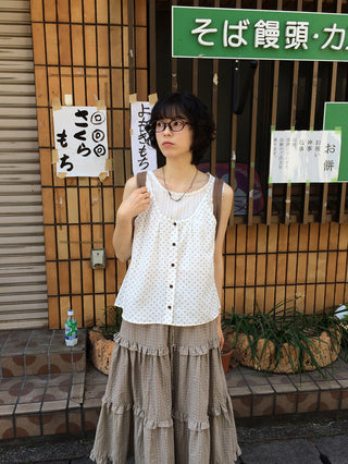 Checked tiered skirt