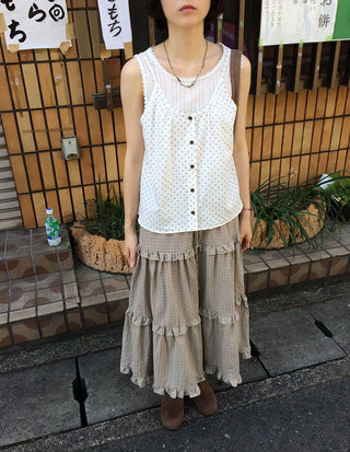 Checked tiered skirt