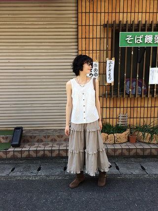 Checked tiered skirt