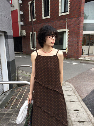Frilled long dress