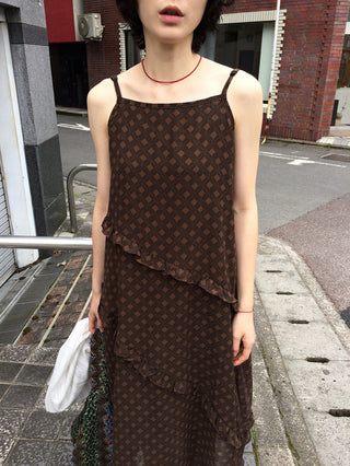 Frilled long dress