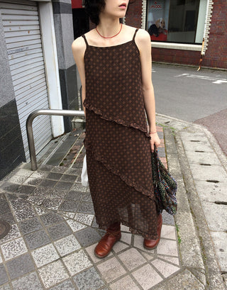 Frilled long dress