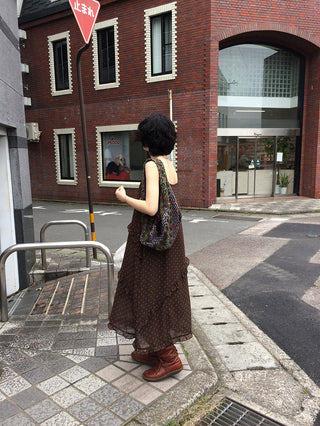 Frilled long dress
