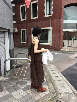 Frilled long dress