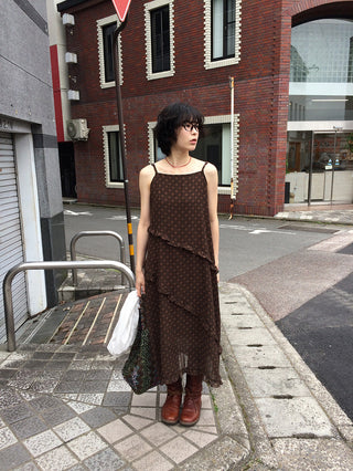 Frilled long dress