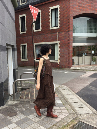 Frilled long dress