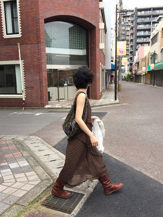 Frilled long dress