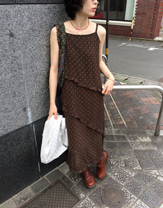Frilled long dress