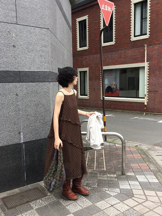 Frilled long dress