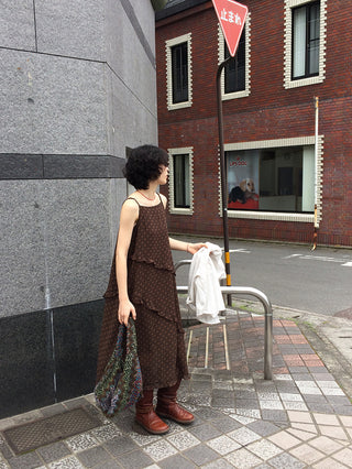 Frilled long dress