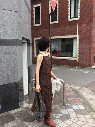 Frilled long dress