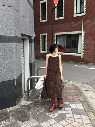 Frilled long dress