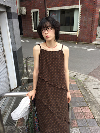 Frilled long dress