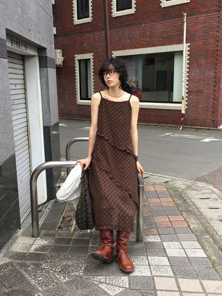 Frilled long dress