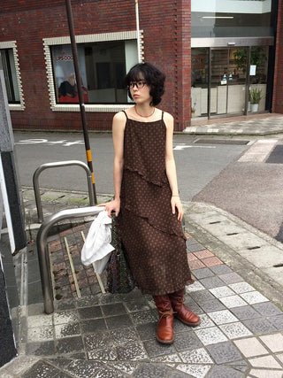 Frilled long dress