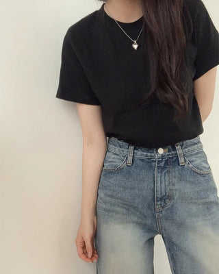 Women's plain cotton t-shirts, 7 colors