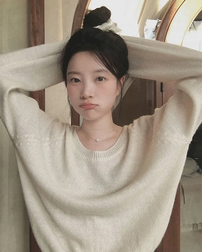 U-neck pastel knit