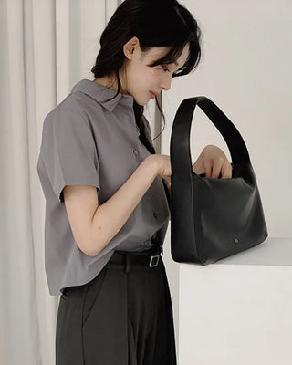 Semi-cropped short-sleeved shirt - 5 colors