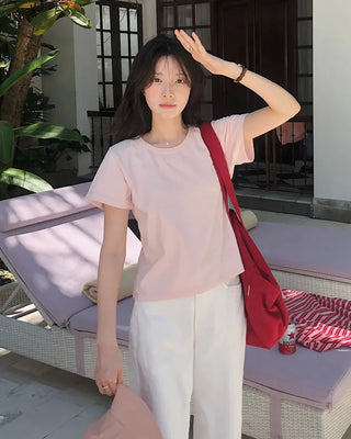 (7 colors) Basic short-sleeved T-shirt