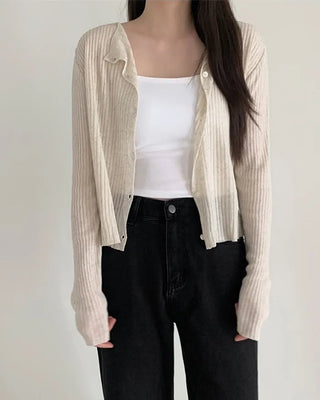 Slim Linen Cardigan - 4 Colors