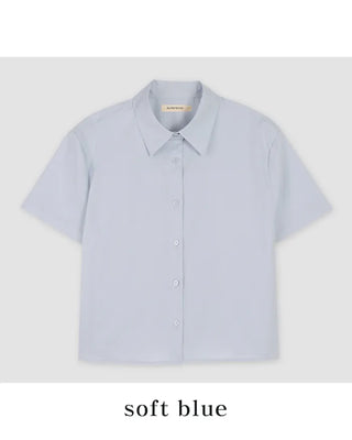 Semi-cropped short-sleeved shirt - 5 colors