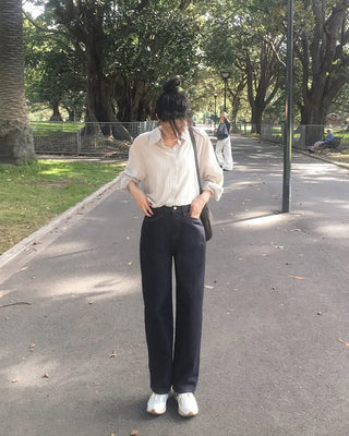 (basic/long) Non-fade-free denim pants