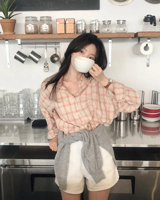 Loose check shirt