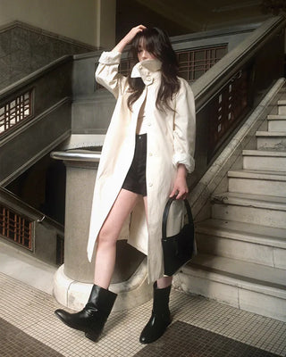 High-neck trench coat