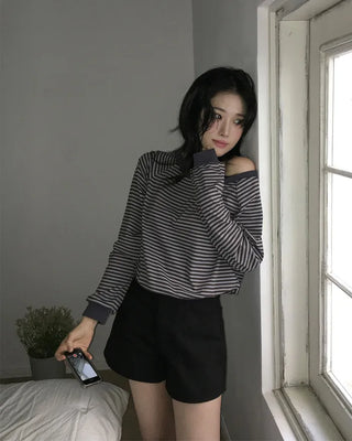 3.5-length cotton shorts