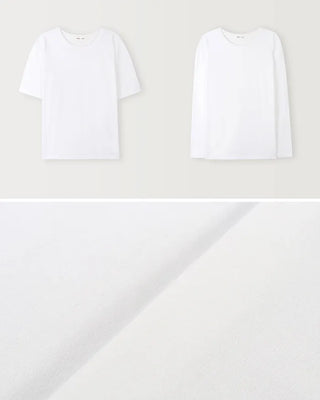 (Short-sleeved/Long-sleeved) Clean Cotton Daily Plain T-Shirt