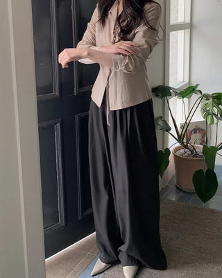 Strap button blouse