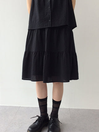 Striped tiered skirt