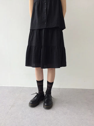 Striped tiered skirt